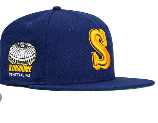 Seattle Mariners Fitted New Era Blue and Gold Kingdome Special Edition size  7 1/4