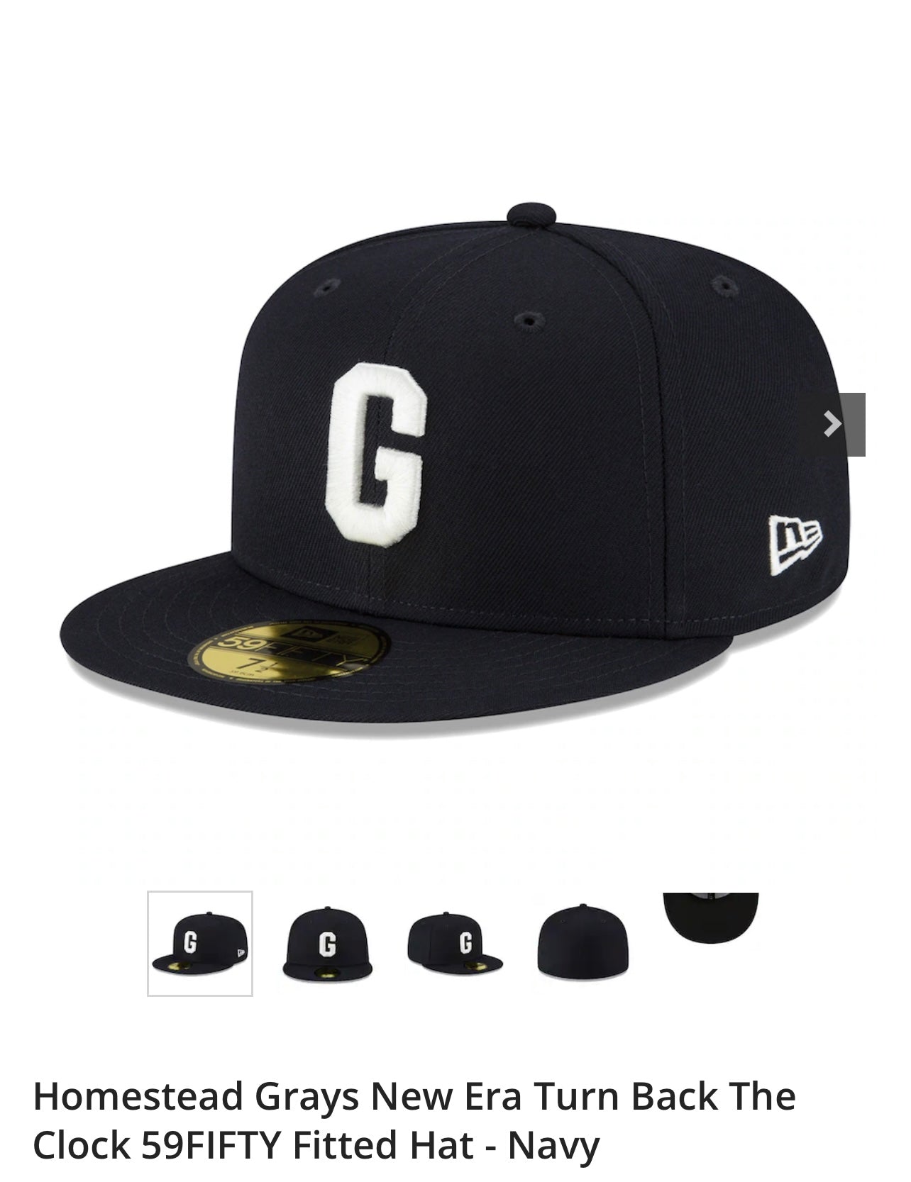 G New Era Homestead Grays retro 7 1/4 Fitted